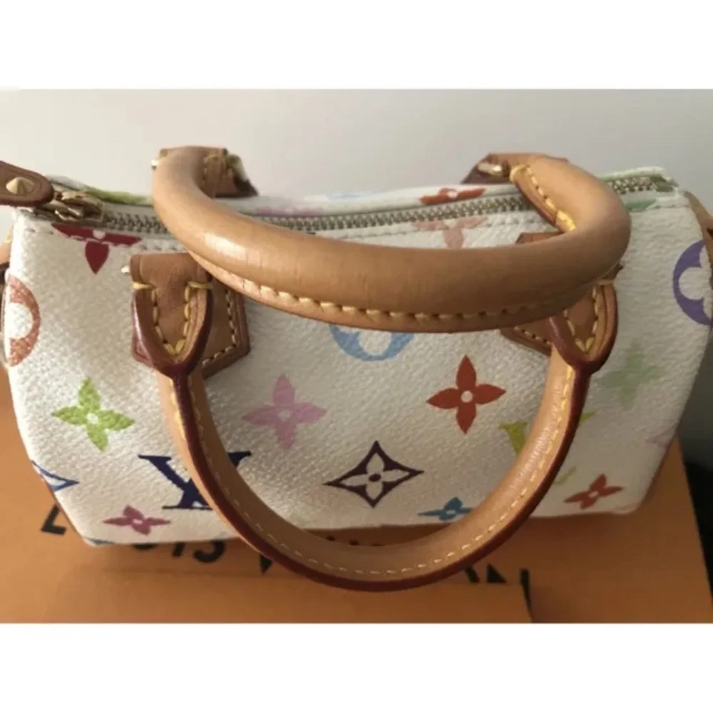 New!! Louis Vuitton White Multicolor Nano Speedy bag - Picture 5 of 16